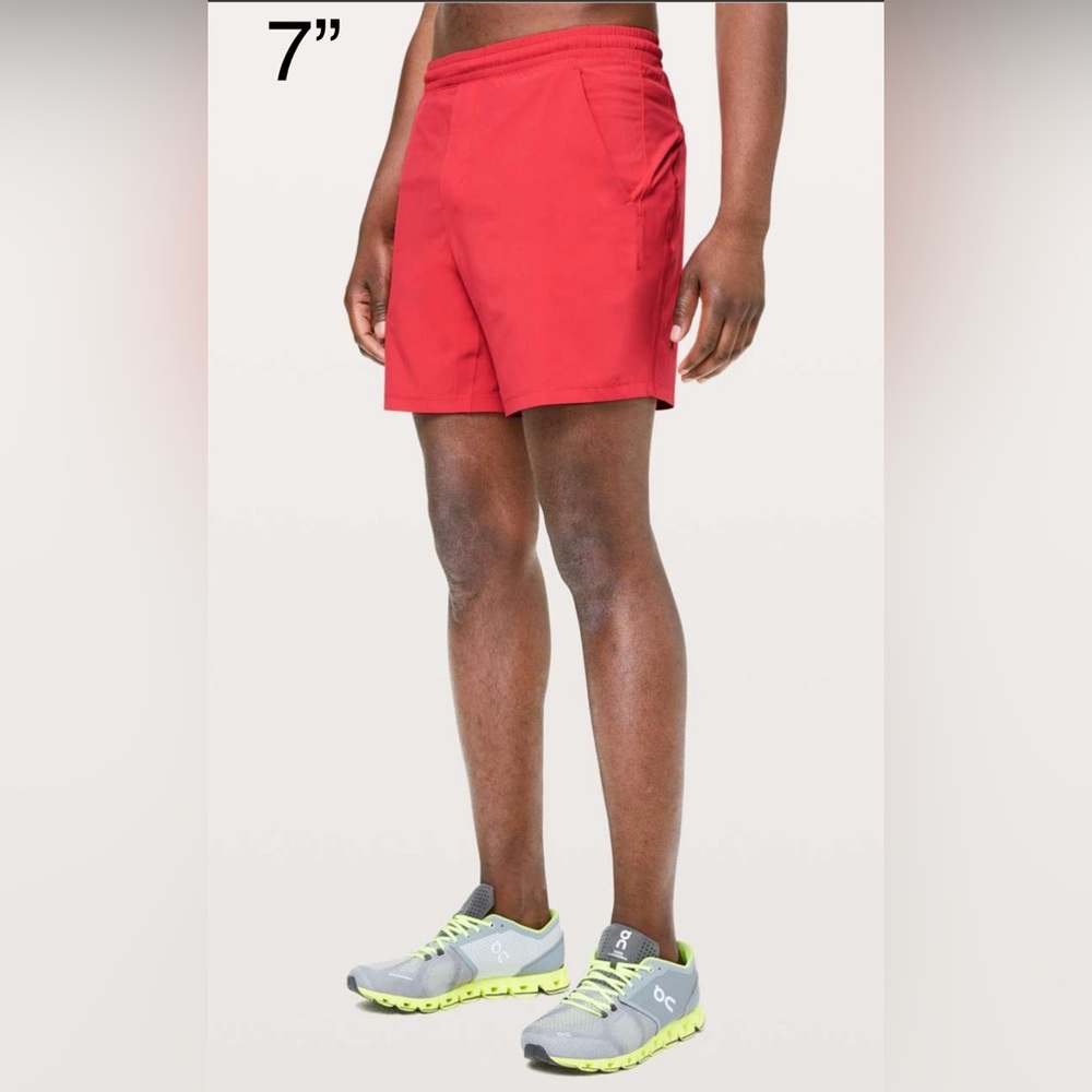 🆕Lululemon🍋Pace Breaker Short 7" Linerless *LL Red CRNR Sz Small